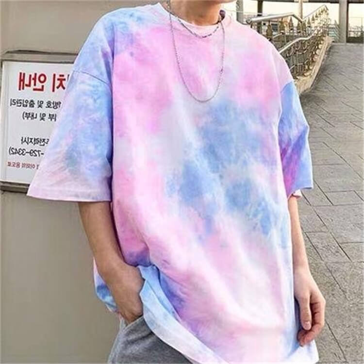 Wholesale M-2XL Men Fashion Tie-dye Printed Rond Neck T-shirt