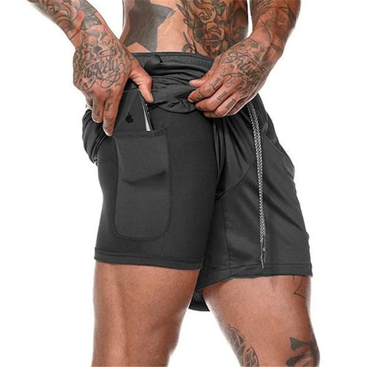 Wholesale M-3XL Men 2 in 1 Sports Jogging Fitness Running Shorts