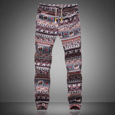 Wholesale M-5XL Men Fashion Floral Print Joggers Casual Pants