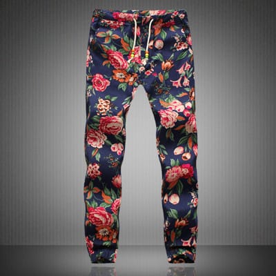 Wholesale M-5XL Men Fashion Floral Print Joggers Casual Pants