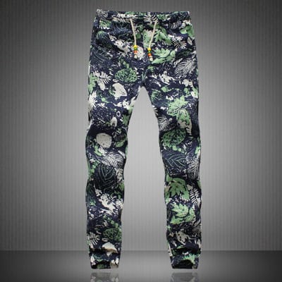 Wholesale M-5XL Men Fashion Floral Print Joggers Casual Pants