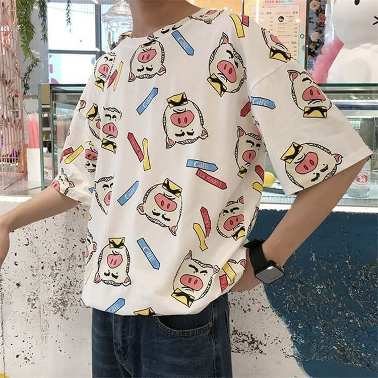 Wholesale M-2XL Men Fashion Graphic Printing Round Neck T-shirt