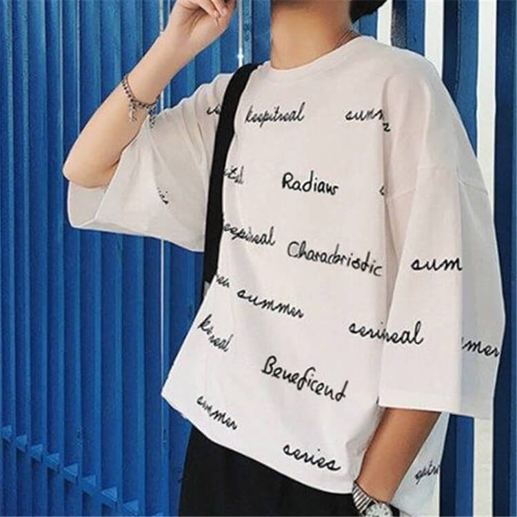 Wholesale M-2XL Men Fashion Graphic Printing Round Neck T-shirt