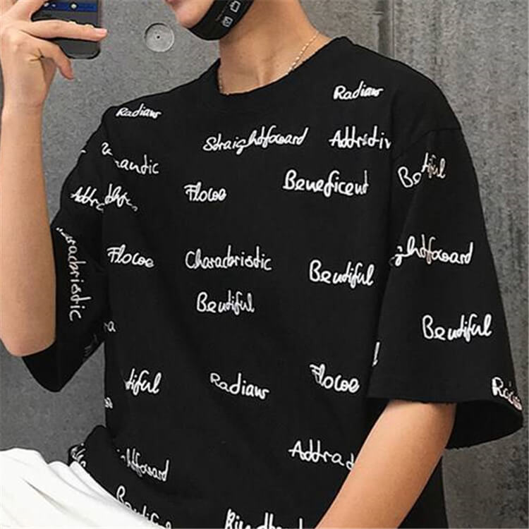 Wholesale M-2XL Men Fashion Graphic Printing Round Neck T-shirt