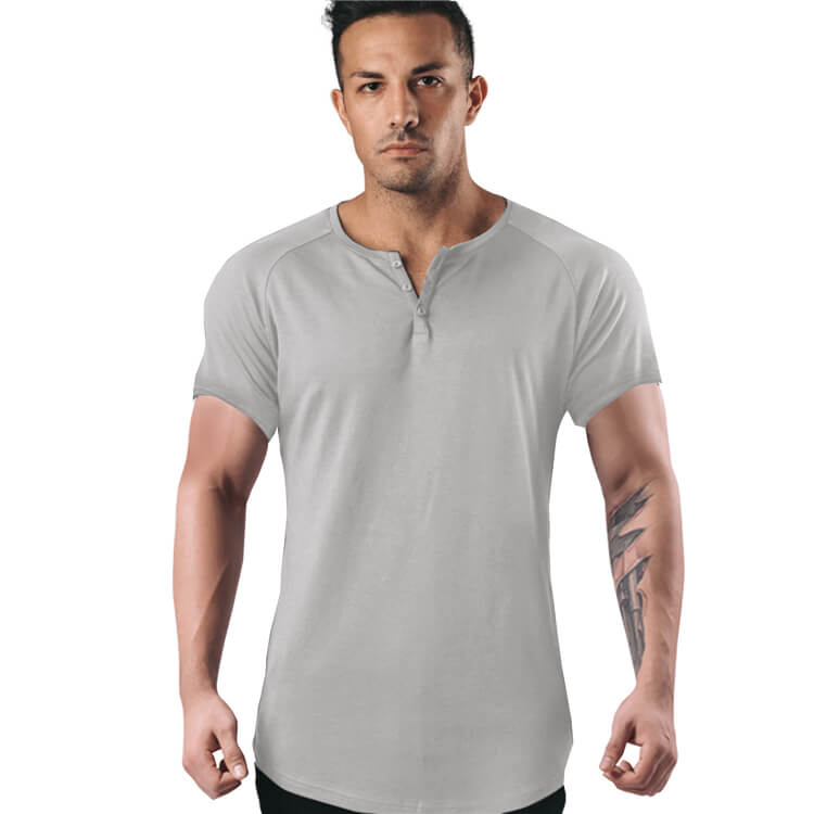 Wholesale M-2XL Men Fashion Solid Color V Neck T-shirt