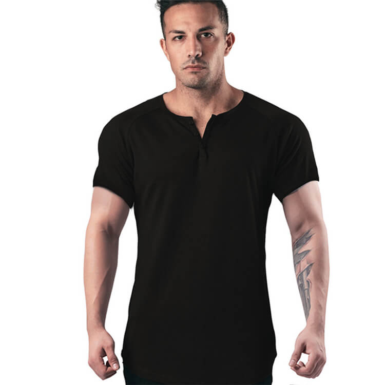 Wholesale M-2XL Men Fashion Solid Color V Neck T-shirt