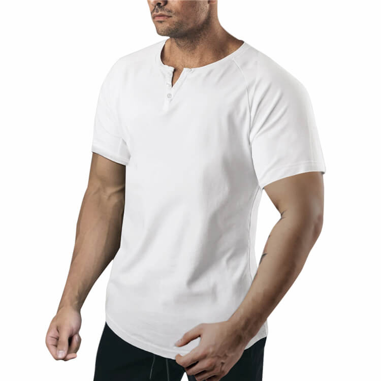 Wholesale M-2XL Men Fashion Solid Color V Neck T-shirt