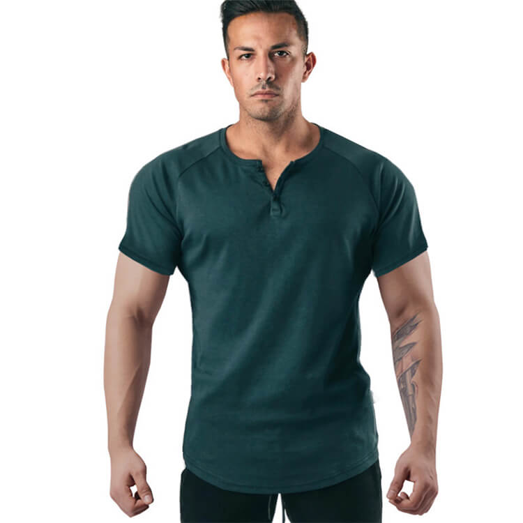 Wholesale M-2XL Men Fashion Solid Color V Neck T-shirt