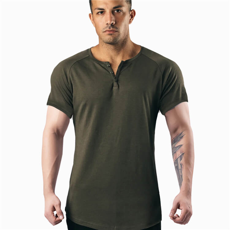 Wholesale M-2XL Men Fashion Solid Color V Neck T-shirt