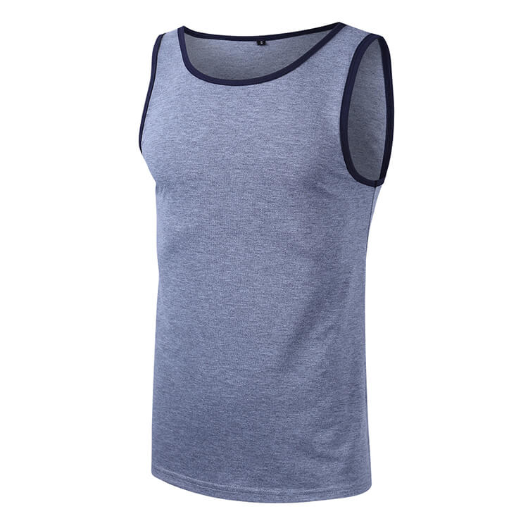 Wholesale S-2XL Men Fashion Solid Color Round Neck Tank