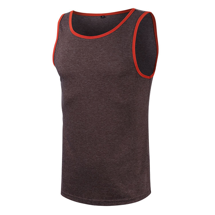 Wholesale S-2XL Men Fashion Solid Color Round Neck Tank