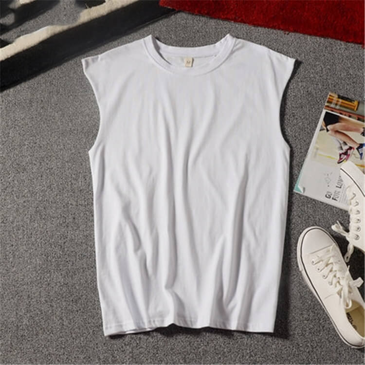 Wholesale S-5XL Men Fashion Solid Color Round Neck Tank