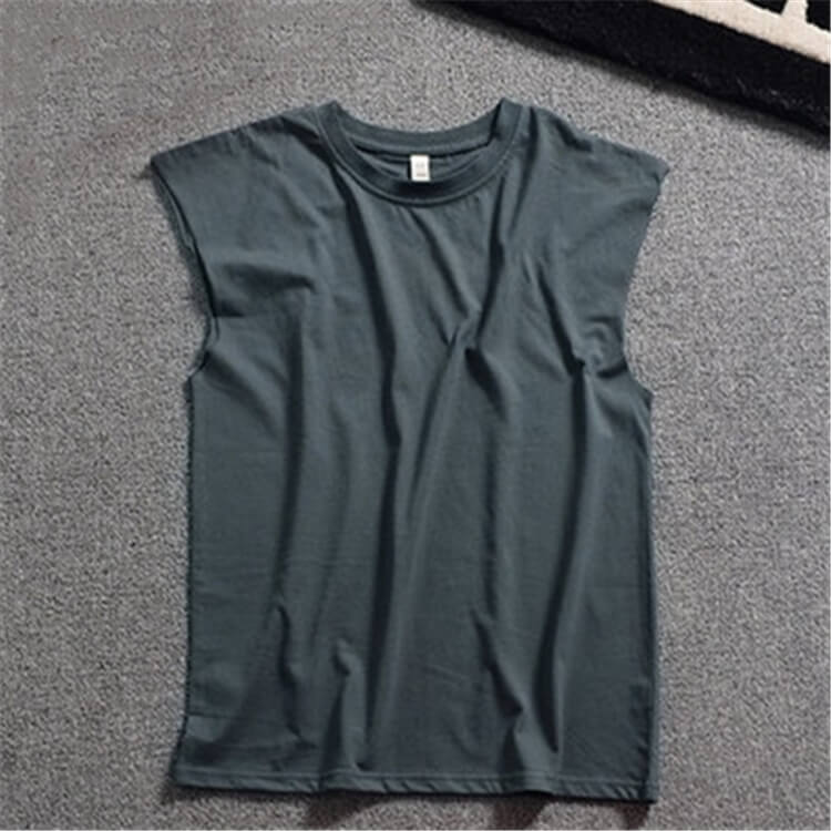 Wholesale S-5XL Men Fashion Solid Color Round Neck Tank