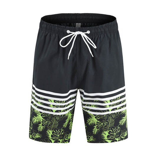 Wholesale XL-4XL Men Casual Graphic Printing Stripe Drawstring Waist Shorts