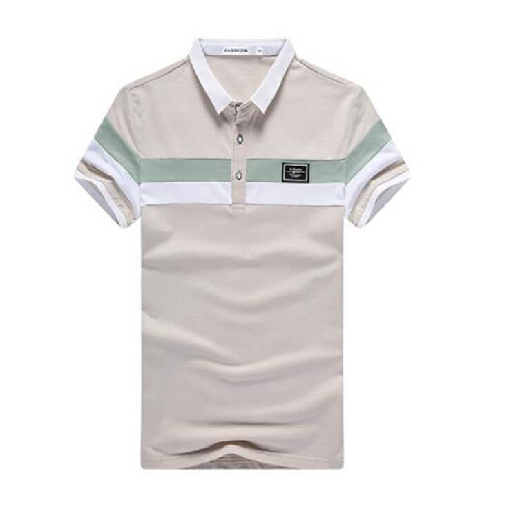 Wholesale M-6XL Men Casual Color Blocking Loose Lapel Polo Shirt