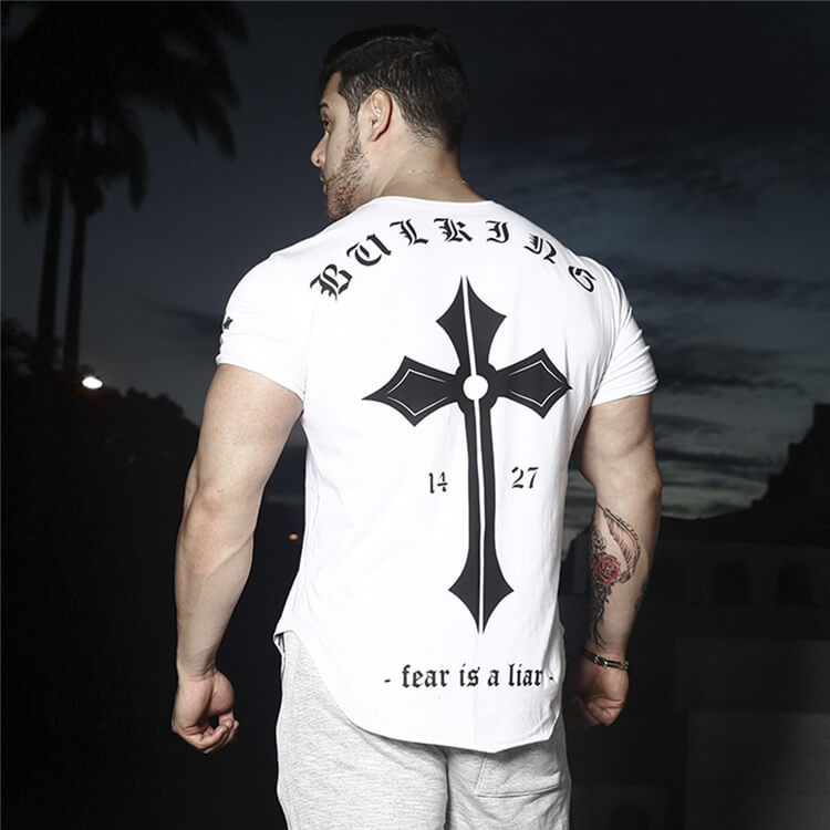 Wholesale M-3XL Men Fashion Graphic Printing Round Neck Breathable Sport T-shirt