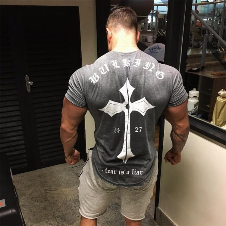 Wholesale M-3XL Men Fashion Graphic Printing Round Neck Breathable Sport T-shirt