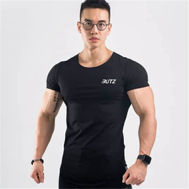 Wholesale M-2XL Men Fashion Loose Breathable Arc Hem Sport T-shirt