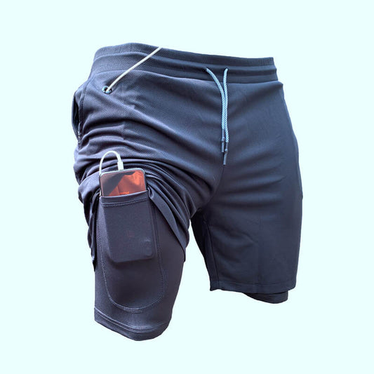 Wholesale M-3XL Men Fashion Contrast Double-layer Breathable Shorts