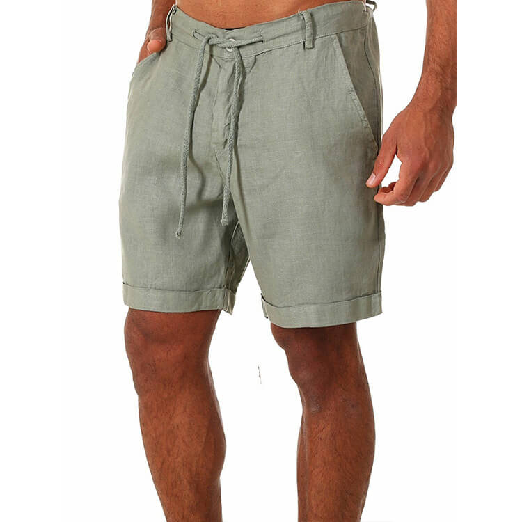 Wholesale S-3XL Men Casual Solid Color Loose Drawstring Waist Shorts