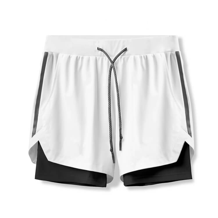 Wholesale M-3XL Men Fashion Double Layer Drawstring Waist Loose Shorts