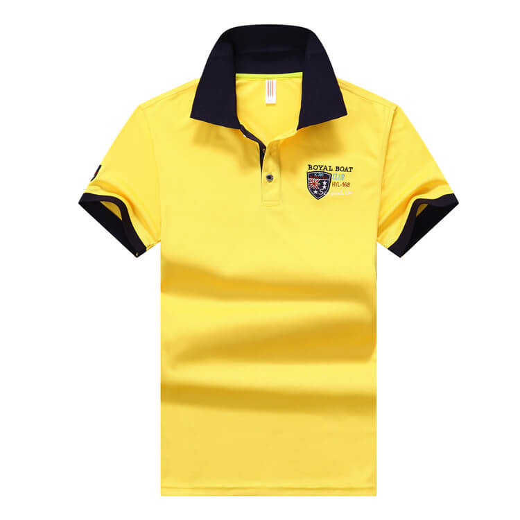 Wholesale M-4XL Men Casual Letter Embroidery Color Blocking Breathable Polo Shirt