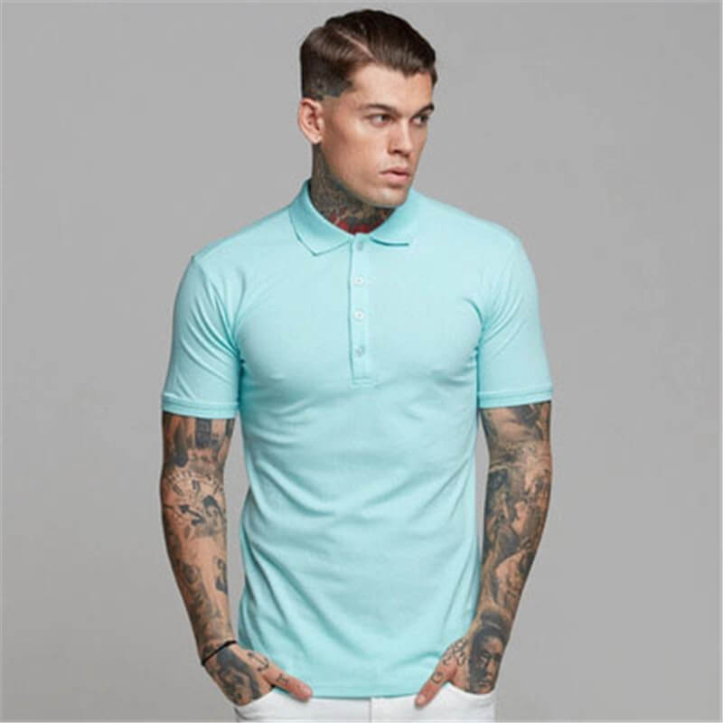 Wholesale M-3XL Men Fashion Solid Color Lapel Polo Shirt