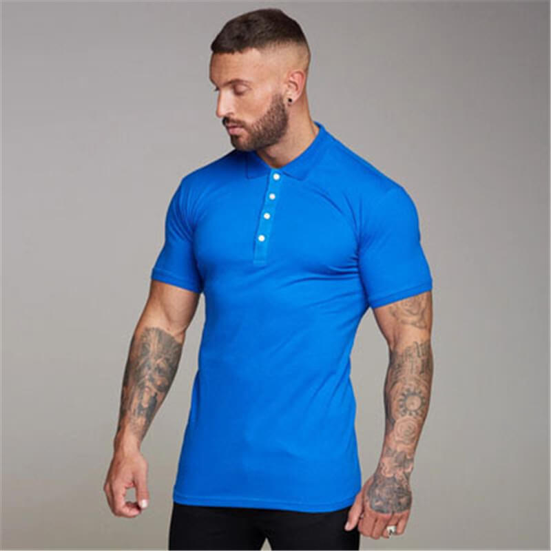 Wholesale M-3XL Men Fashion Solid Color Lapel Polo Shirt