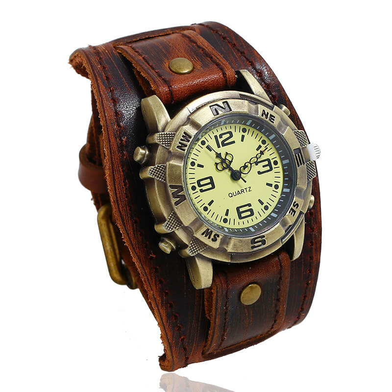 Wholesale Men Retro PU Band Watch