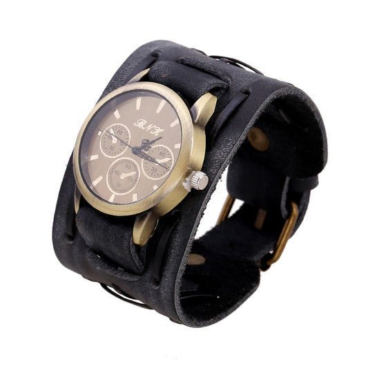 Wholesale Men Retro PU Bracelet Watch