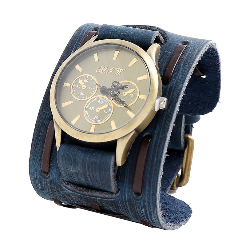 Wholesale Men Retro PU Bracelet Watch