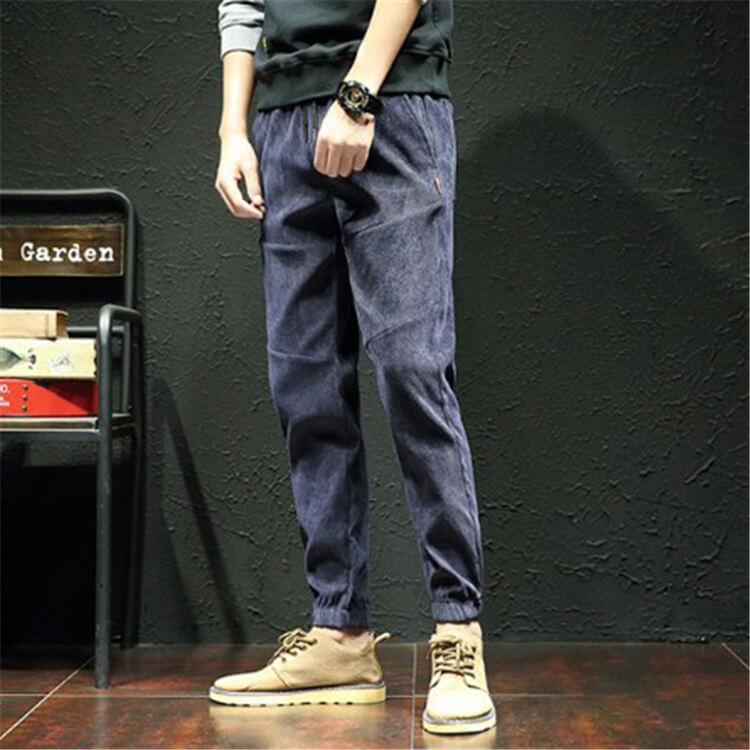 Wholesale M-5XL Men Fashion Solid Color Loose Drawstring Waist Jogger Pants