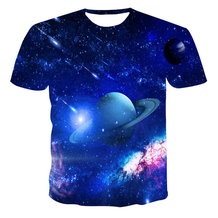 Wholesale 2XS-6XL Men Fashion 3D Star Pattern Printed Round Neck T-shirt