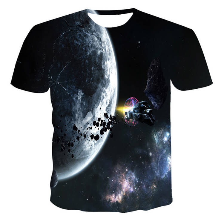 Wholesale 2XS-6XL Men Fashion 3D Star Pattern Printed Round Neck T-shirt