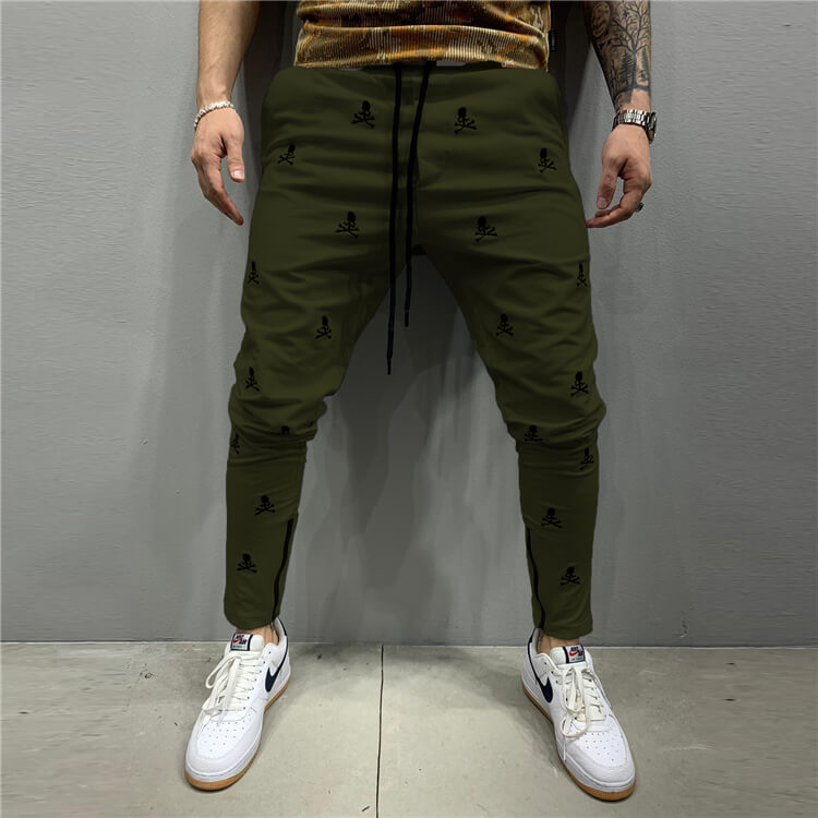 Wholesale M-3XL Men Fashion Embroidery Drawstring Waist Jogger Pants