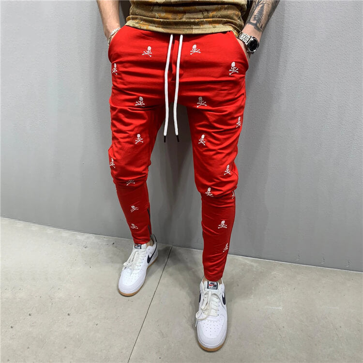 Wholesale M-3XL Men Fashion Embroidery Drawstring Waist Jogger Pants