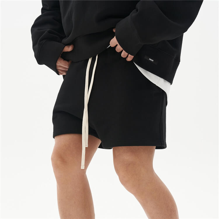 Wholesale M-3XL Men Casual Solid Color Loose Drawstring Waist Shorts