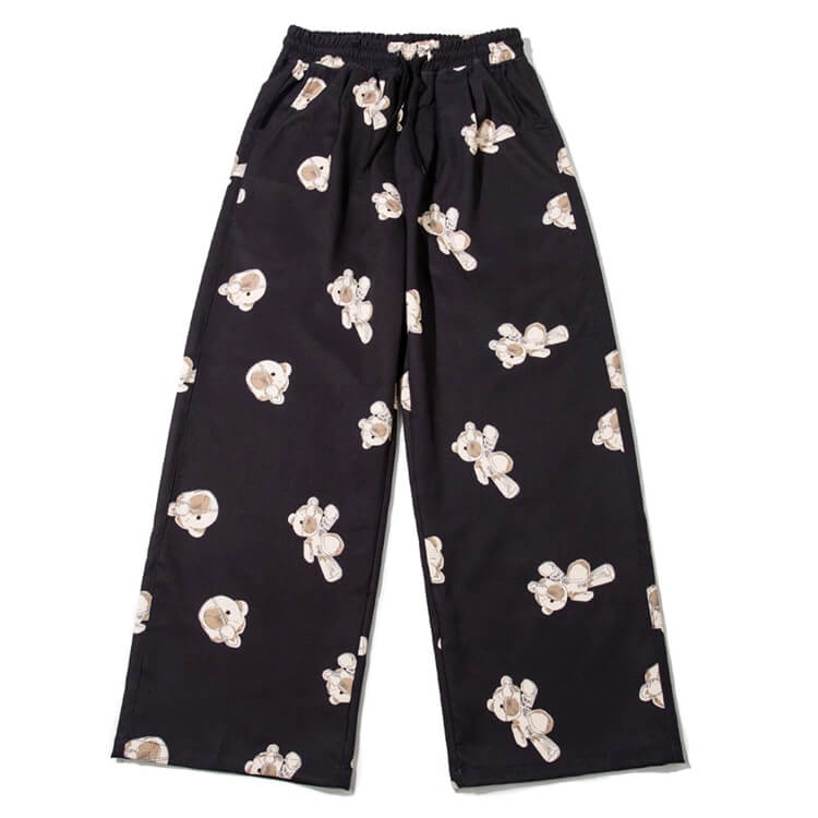 Wholesale S-2XL Men Fashion Butterfly Printed Loose Wide Leg Trousers