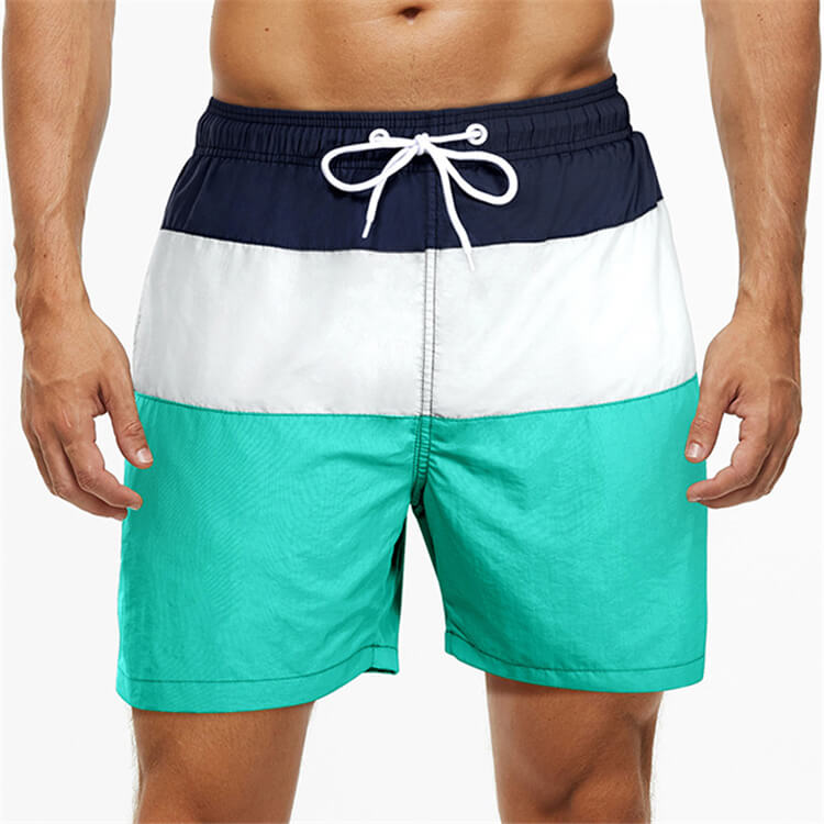 Wholesale M-3XL Men Fashion Color Blocking Patchwork Loose Beach Shorts