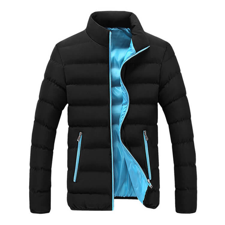 Wholesale M-6XL Men Fashion Color Blocking Zipper Long Sleeve Coat