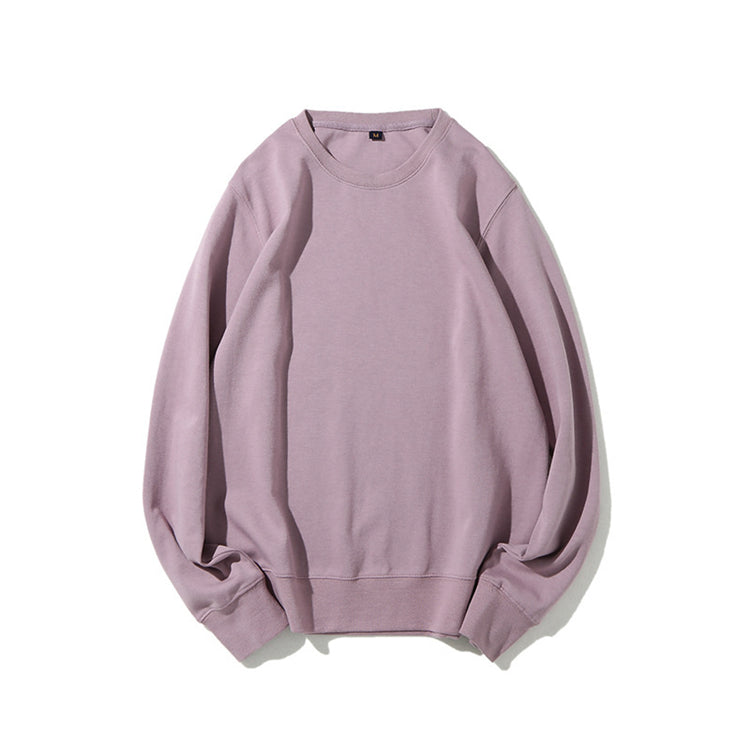 Wholesale S-3XL Men Casual Solid Color Round Neck Loose Sweatshirt