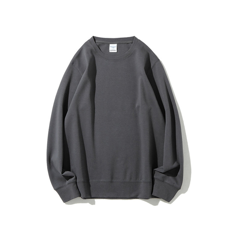 Wholesale S-3XL Men Casual Solid Color Round Neck Loose Sweatshirt