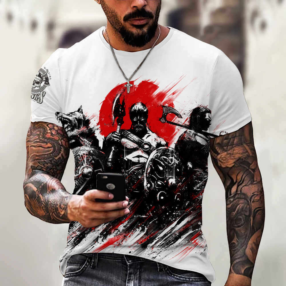 Wholesale 2XS-6XL Men Creative Graphic Printing Loose Round Neck T-shirt