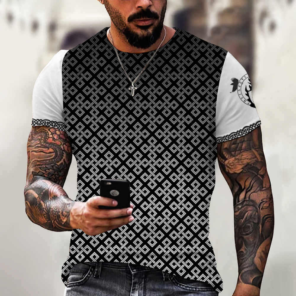 Wholesale 2XS-6XL Men Creative Graphic Printing Loose Round Neck T-shirt