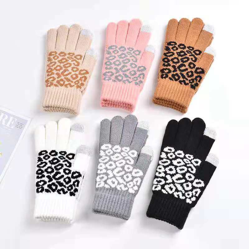 Wholesale Fashion Leopard Pattern Touch Screen Design Gloves