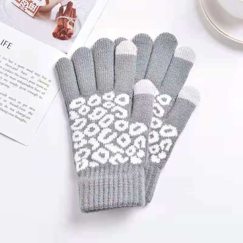 Wholesale Fashion Leopard Pattern Touch Screen Design Gloves