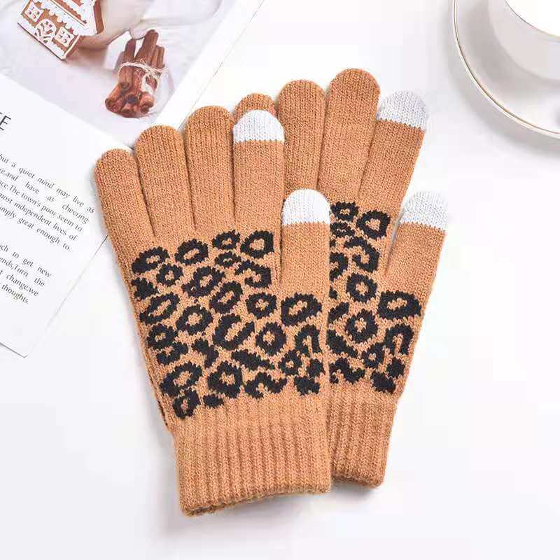 Wholesale Fashion Leopard Pattern Touch Screen Design Gloves