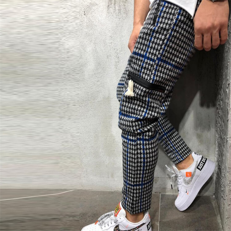 Wholesale M-3XL Men Casual Stripe Printed Drawstring Waist Pants