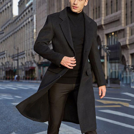 Wholesale S-3XL Men Fashion Solid Color Button Design Coat