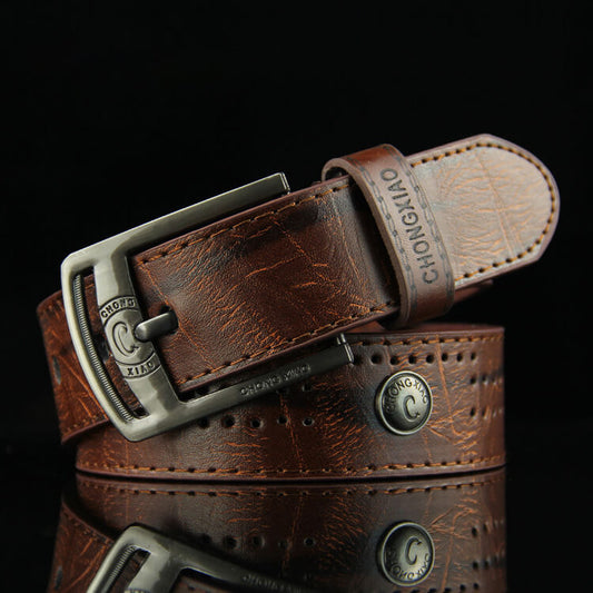 Wholesale Men Retro Rivet Decorative Buckle Design Belt